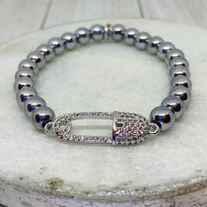 Silver Safety Pin Bracelet