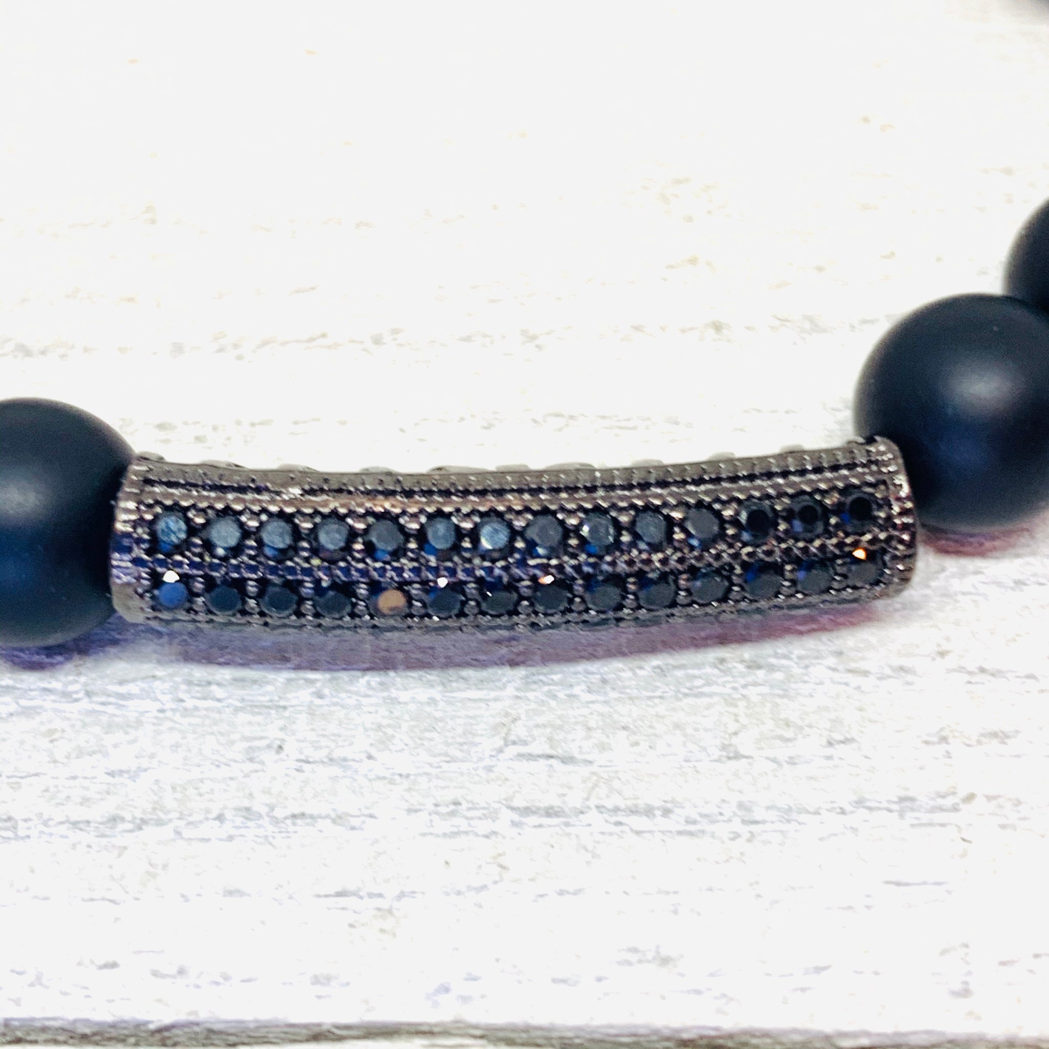 Women’s Onyx Beauty with Black Micro Pave CZ Tube Connector