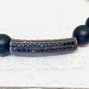 Women’s Onyx Beauty with Black Micro Pave CZ Tube Connector