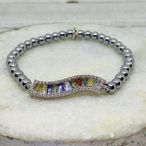 The Victoria Bracelet- Hematite with Multi Colored Stones