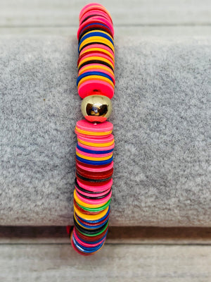 Rainbow African Heishi Bracelet