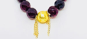 Garnett and Matte Gold Ball Bead & Chain