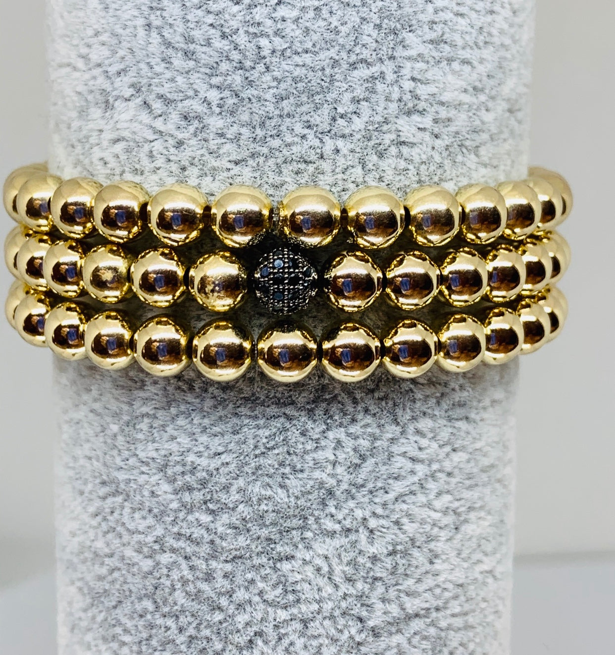 Tri Gold 6mm Bracelet Stack