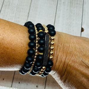 Mega Black & Gold Bracelet Stack