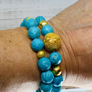 The Mindy Bracelet- Mint Blue Turquoise