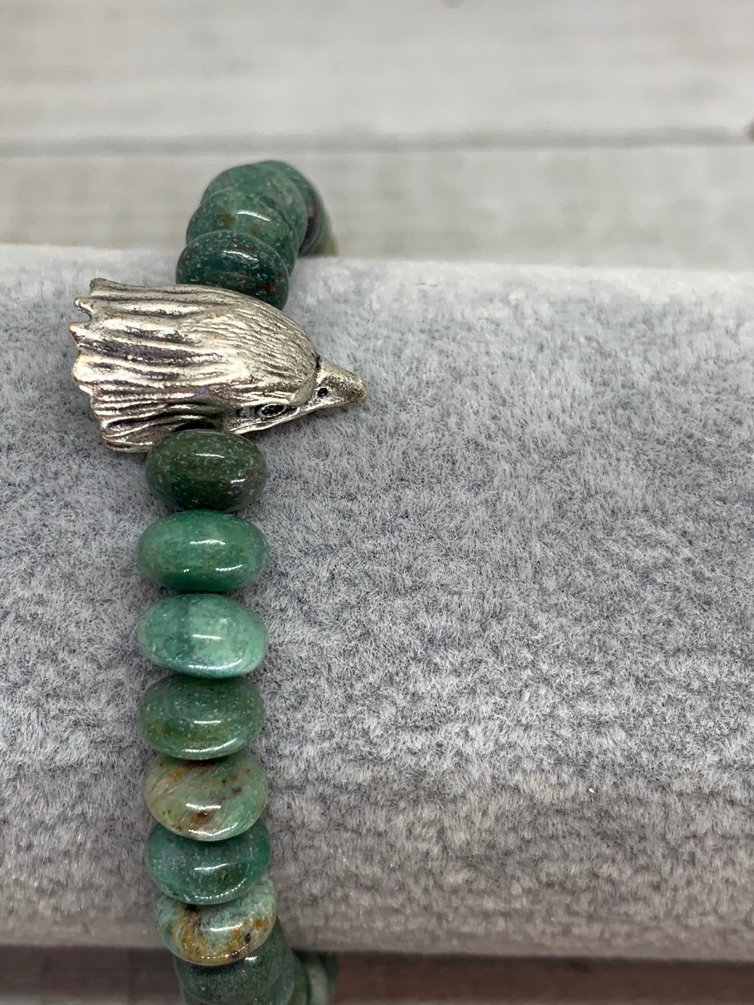 Unisex Natural Aust Dragon Blood Jade Eagle Bracelet
