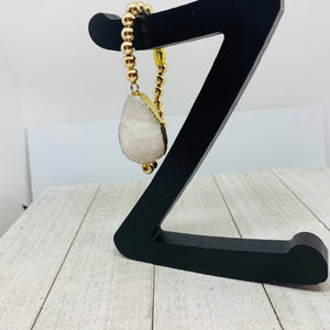 Golden White Druzy Bracelet