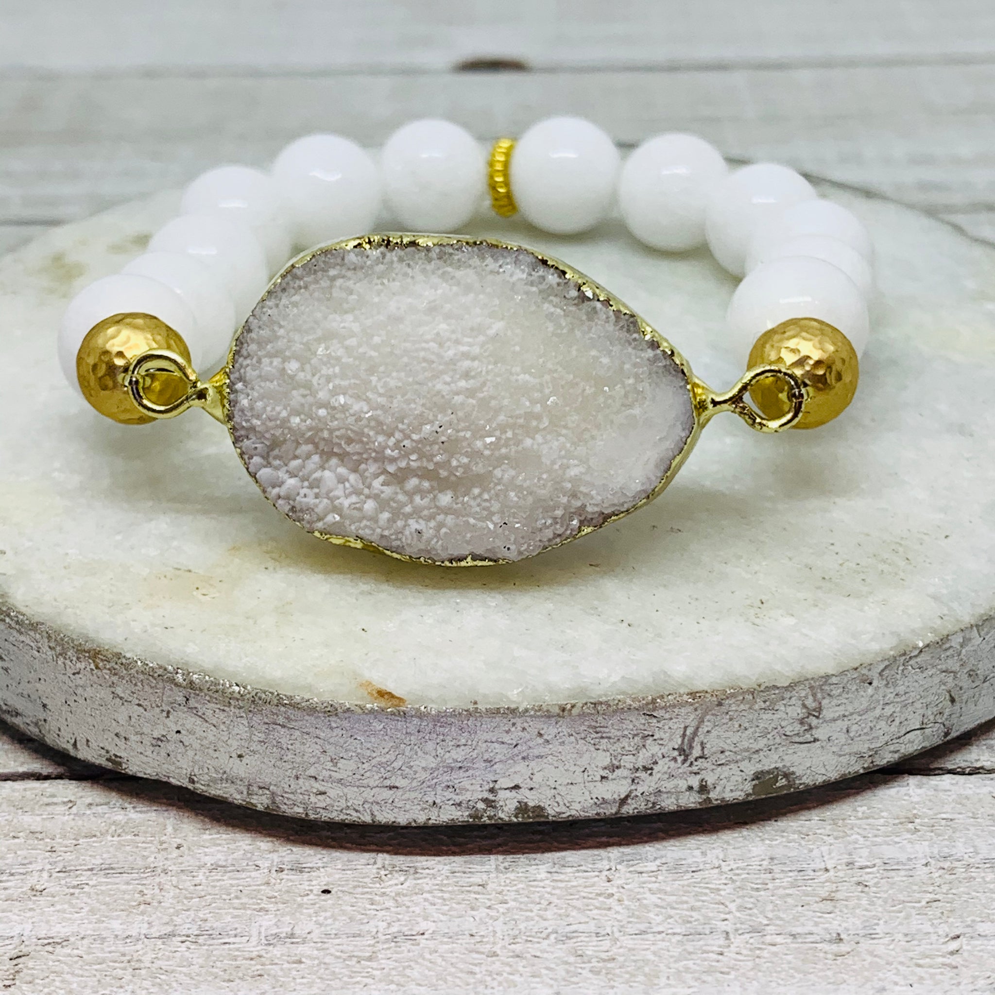 Snow White Druzy Bracelet