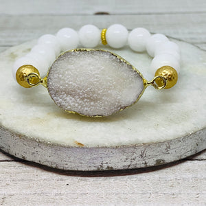Snow White Druzy Bracelet