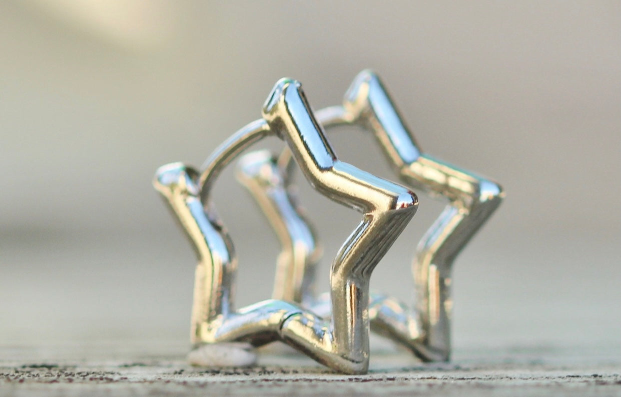 Silver Star Earrings