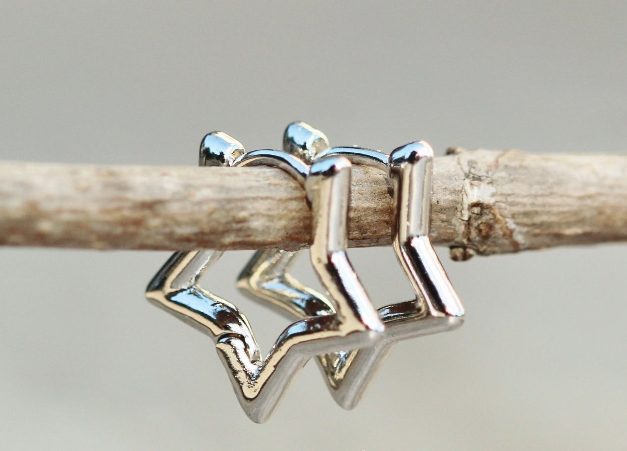 Silver Star Earrings