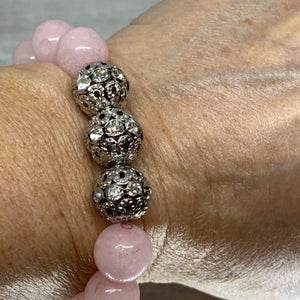 The Angel Joyce Bracelet- Pretty In Pink 12 mm Pink Rose Quartz