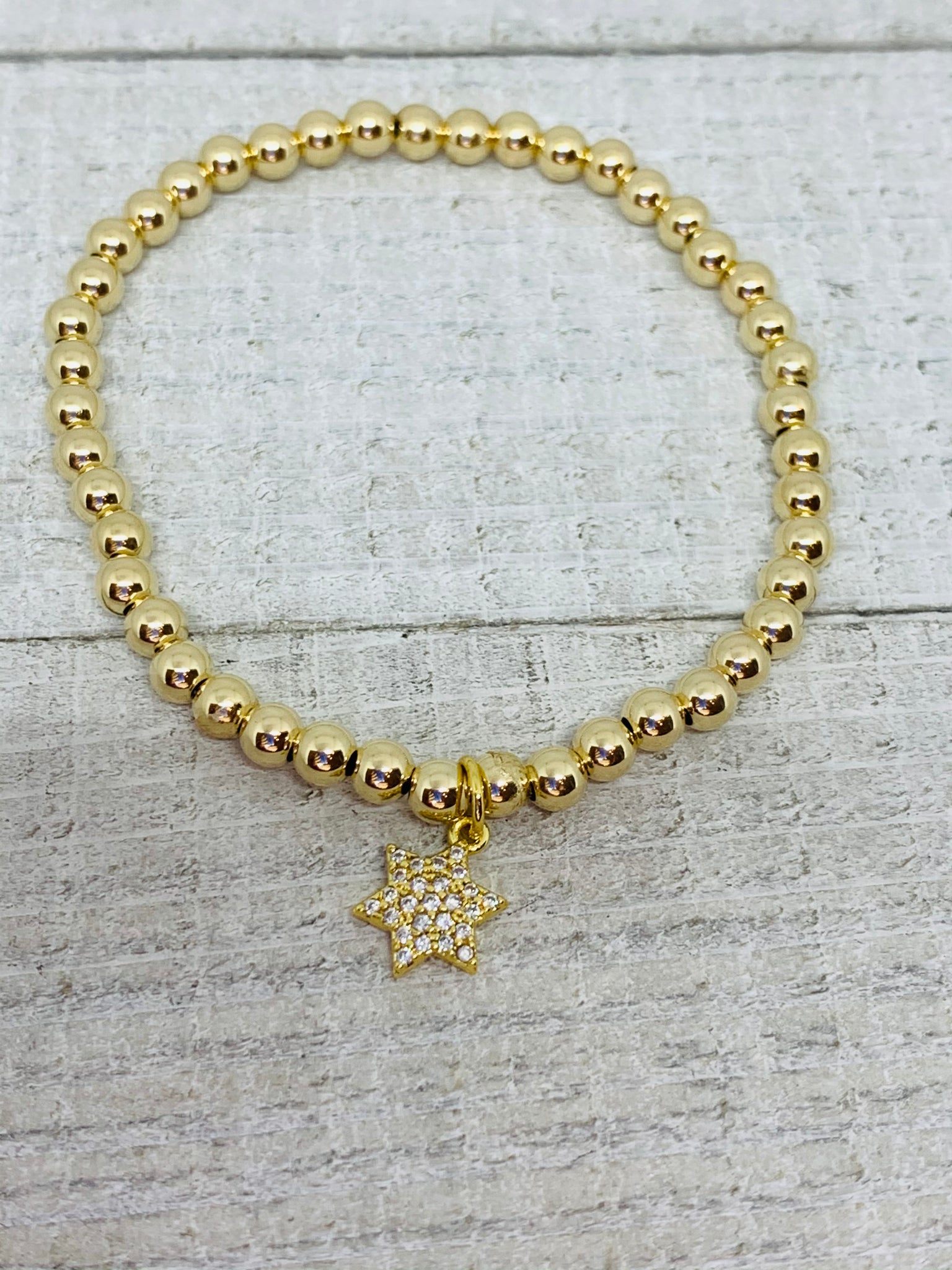 Happy Hanukkah Gold Star Of David Bracelet