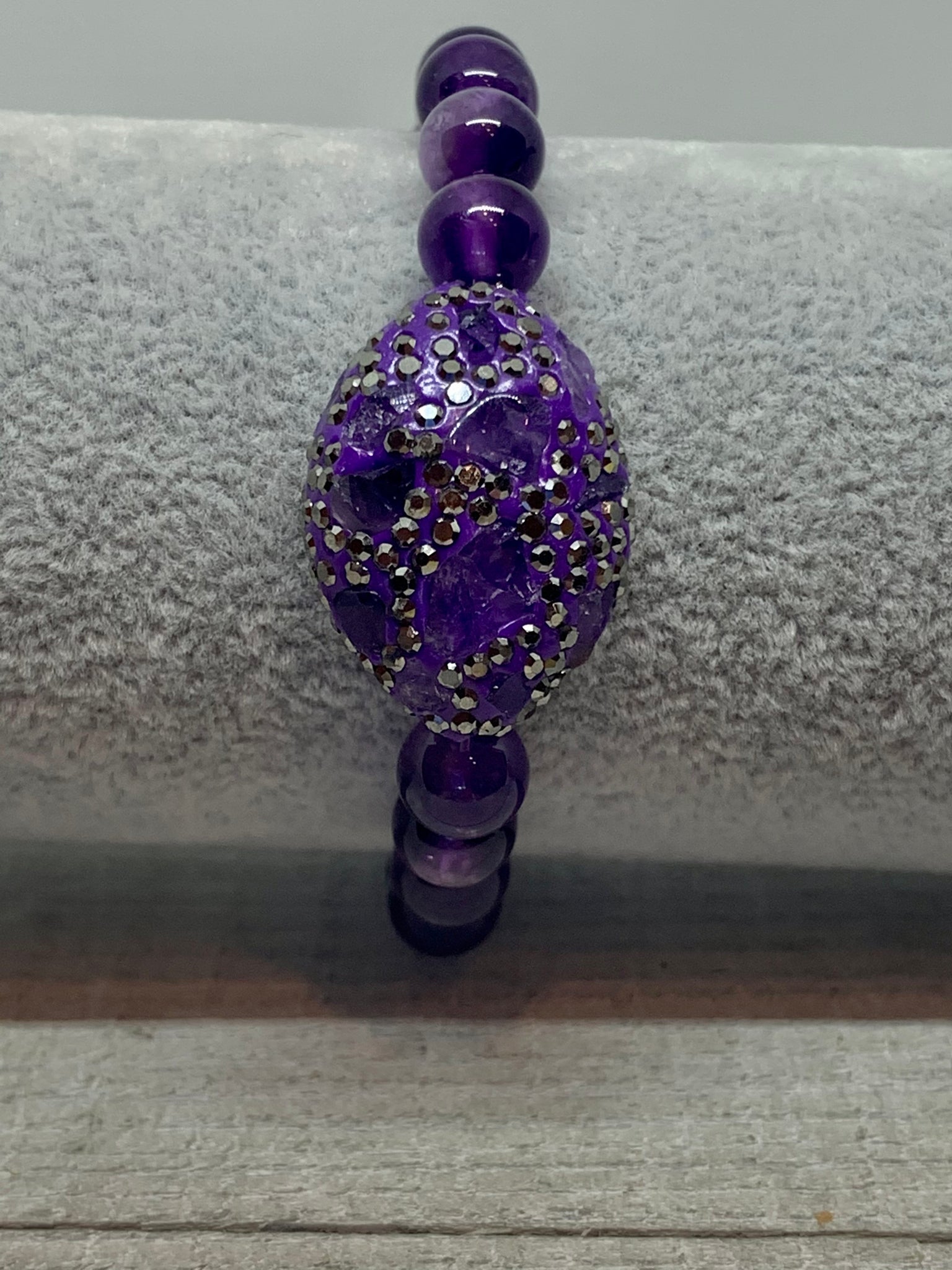 Purple Amethyst & Crystal Bracelet
