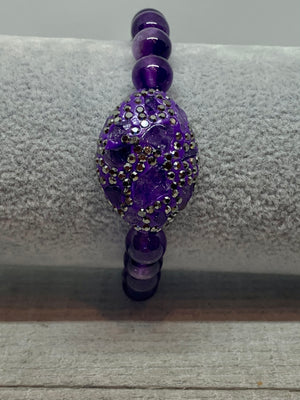 Purple Amethyst & Crystal Bracelet