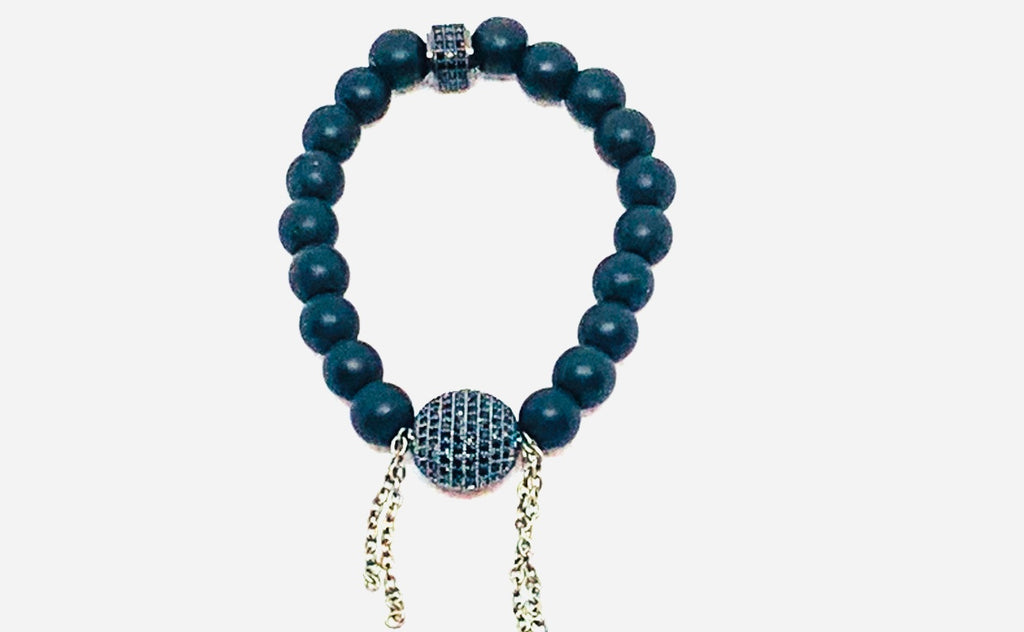 Onyx & a Micro Pave CZ Bead Ball & Finding