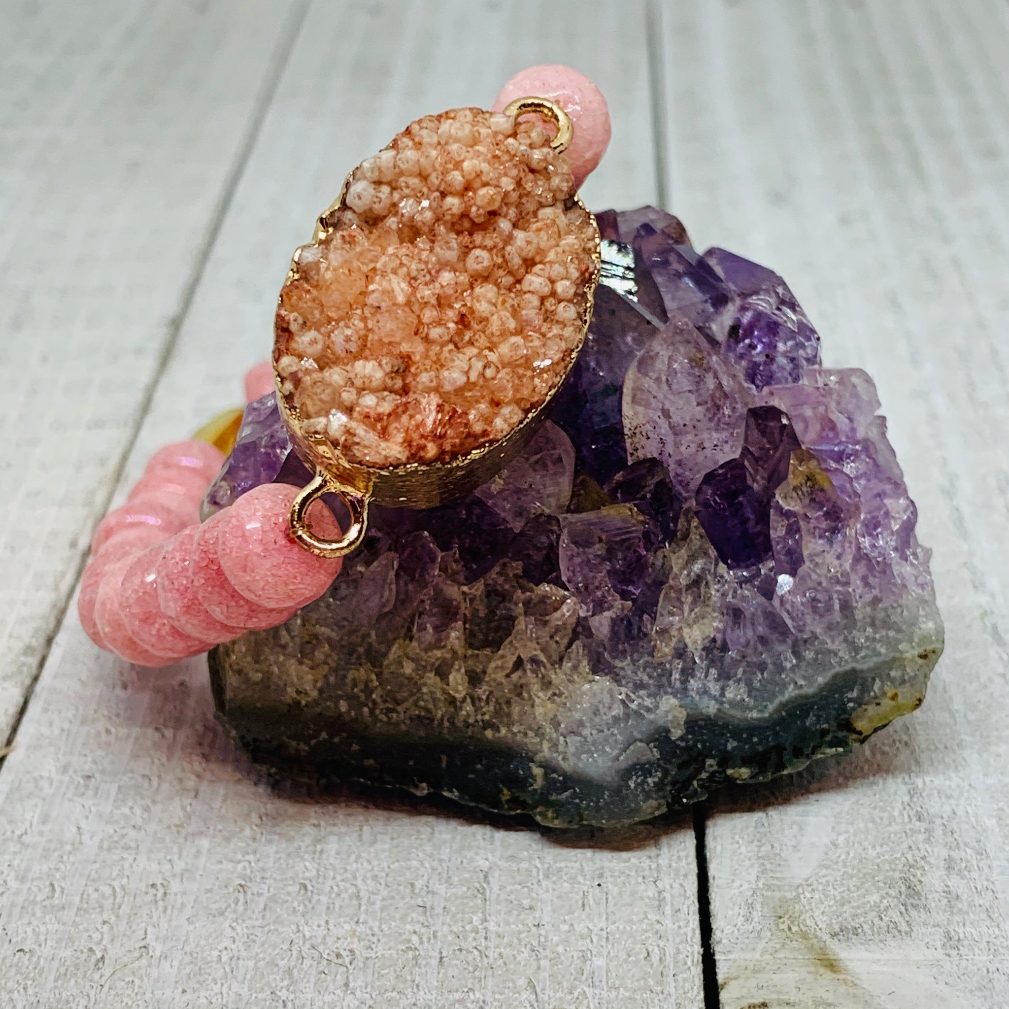 Peaches N Cream Druzy Bracelet