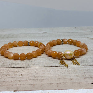Sunstone Peach Moonstone Duo