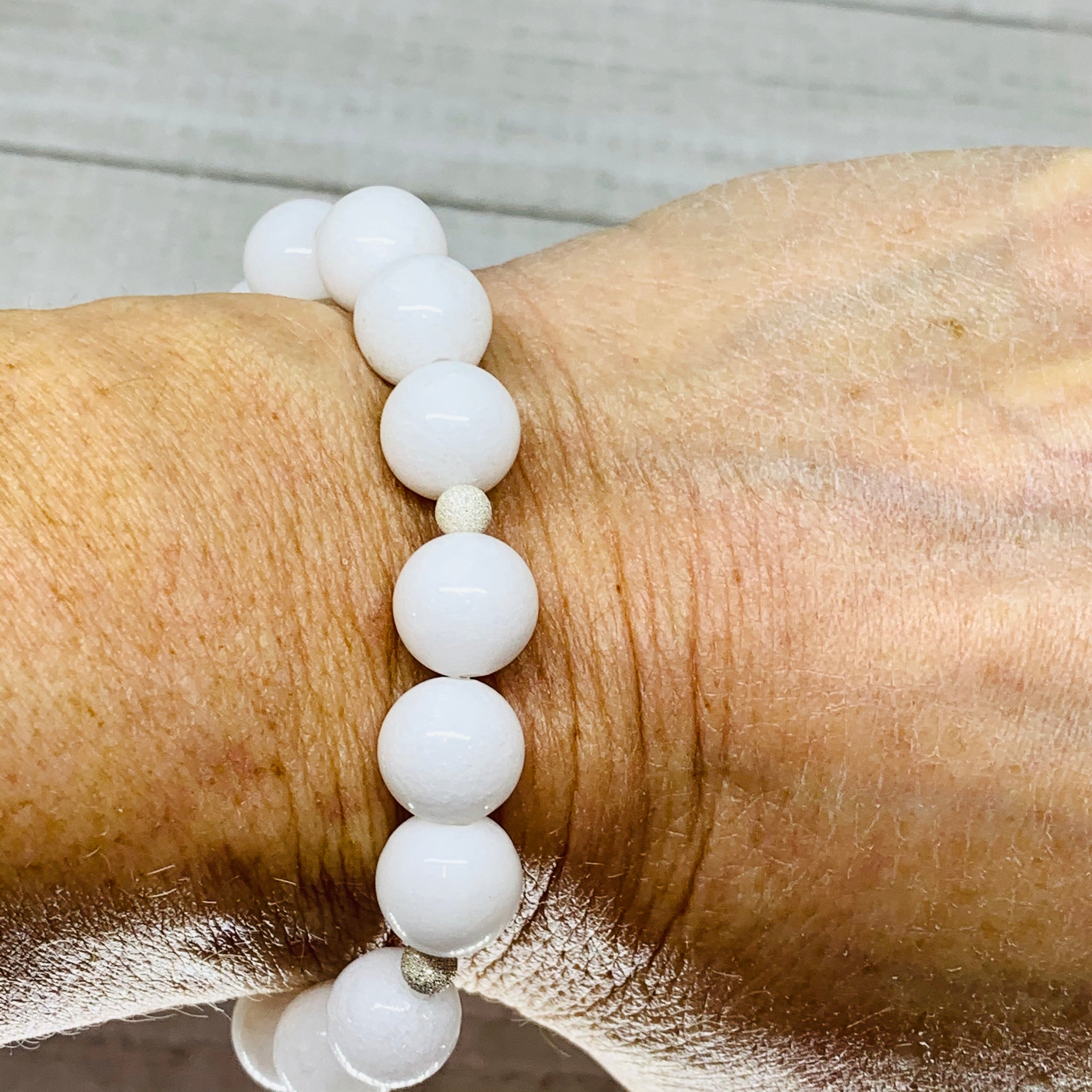 White Mountain Jade and Stardust Bracelet
