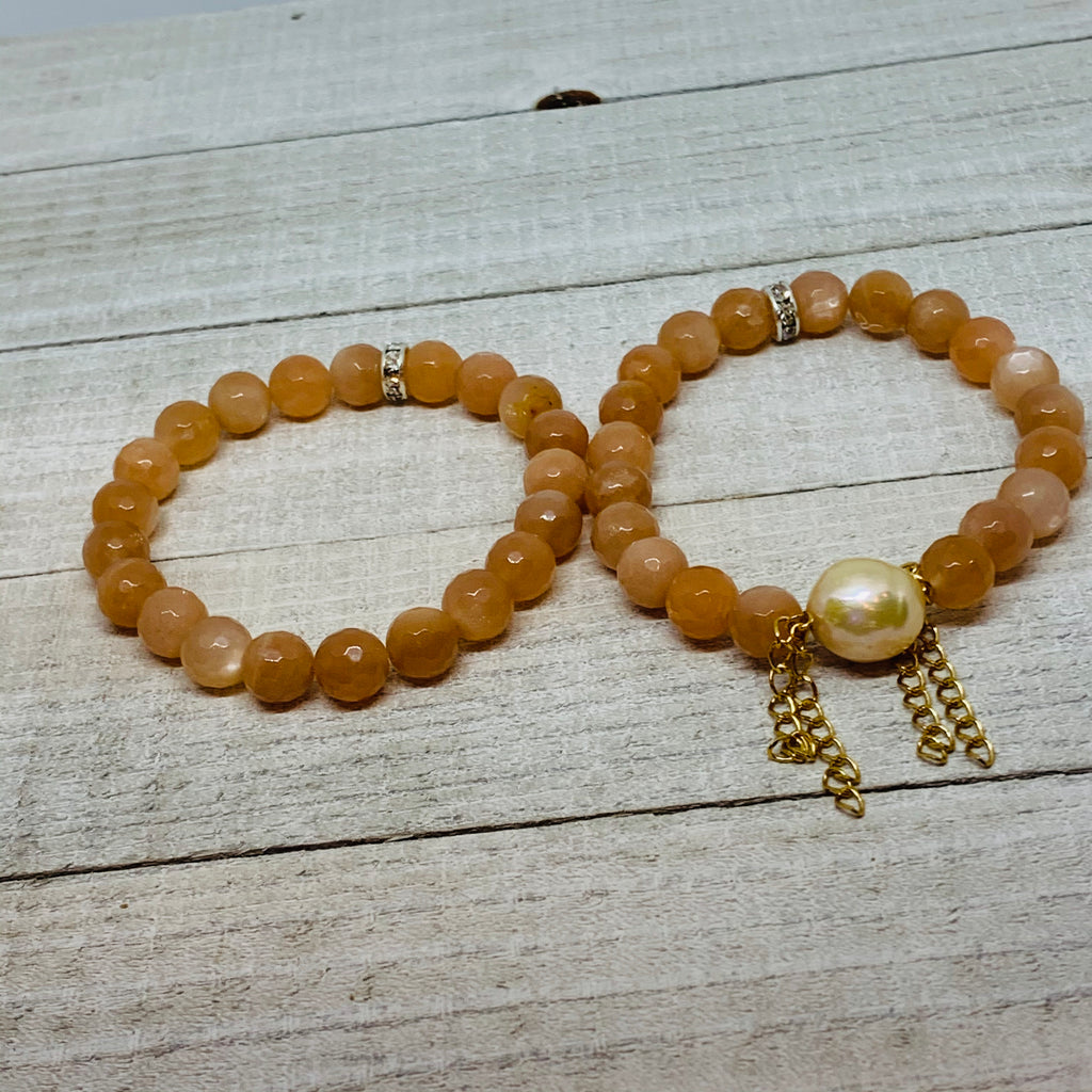 Sunstone Peach Moonstone Duo