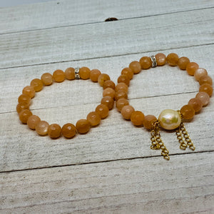 Sunstone Peach Moonstone Duo
