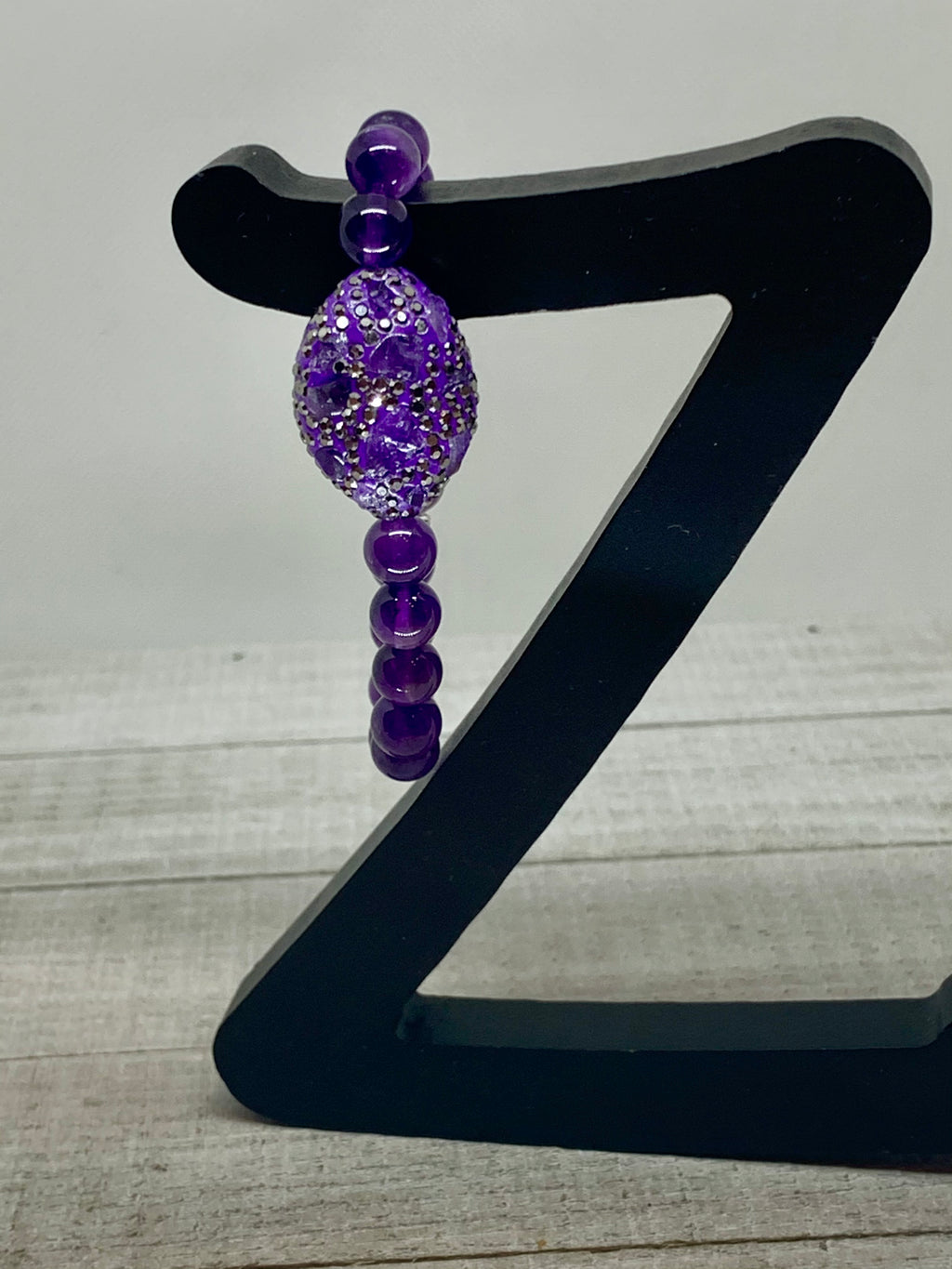 Purple Amethyst & Crystal Bracelet