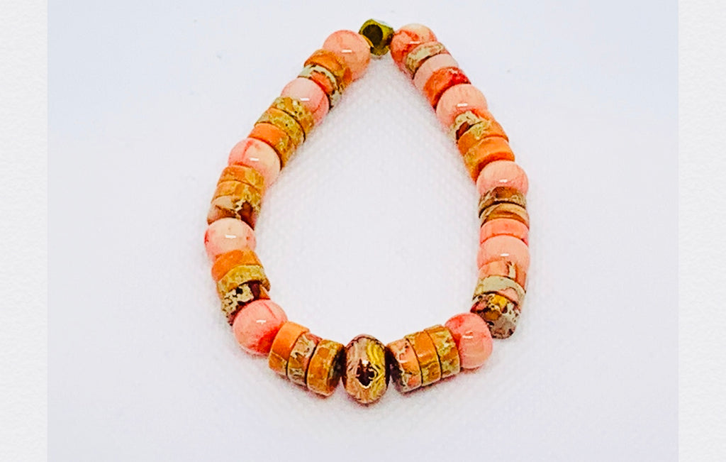 Orange Impression Jasper Woman’s Bracelet