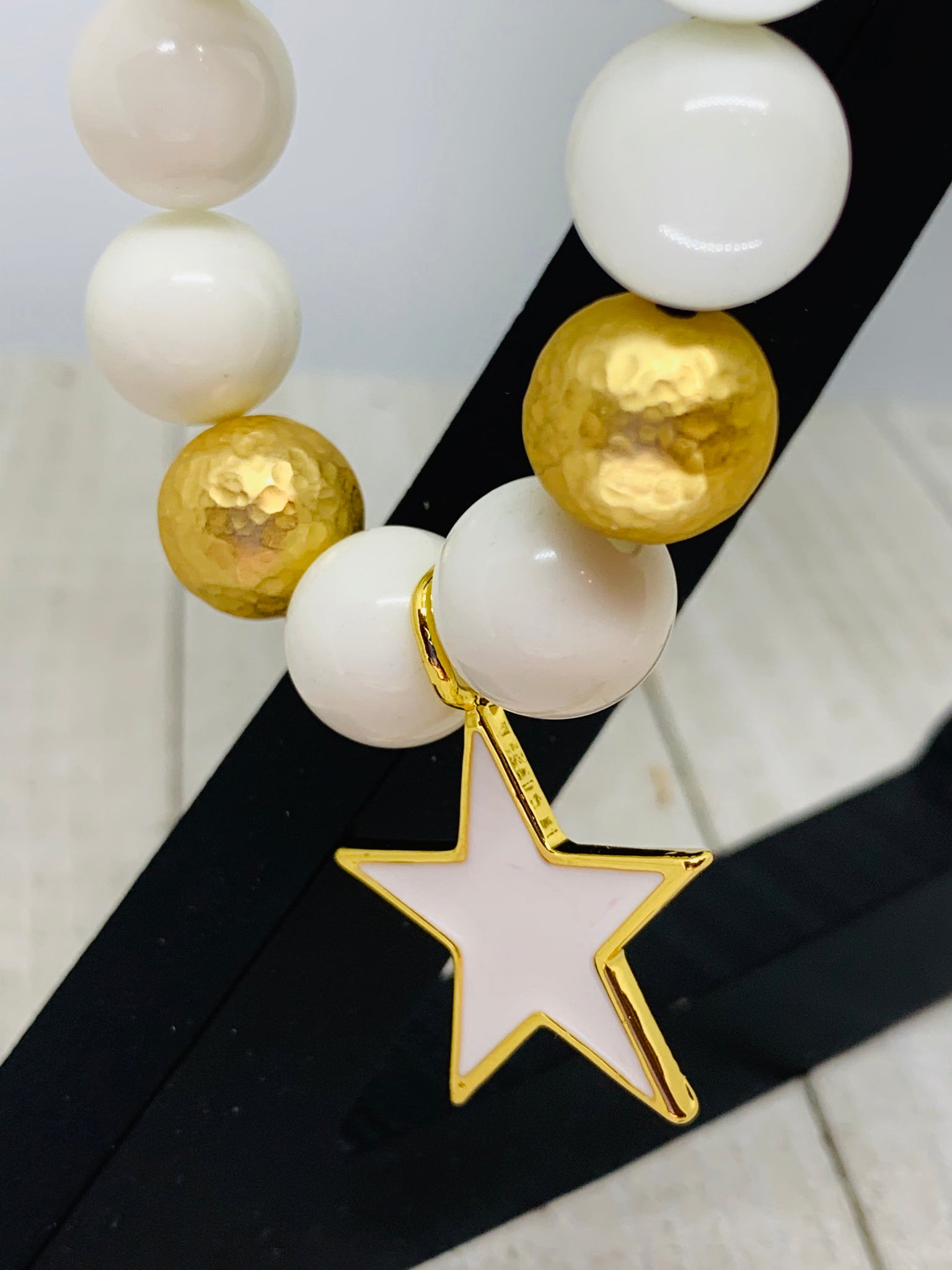 White & Gold Star Bracelet