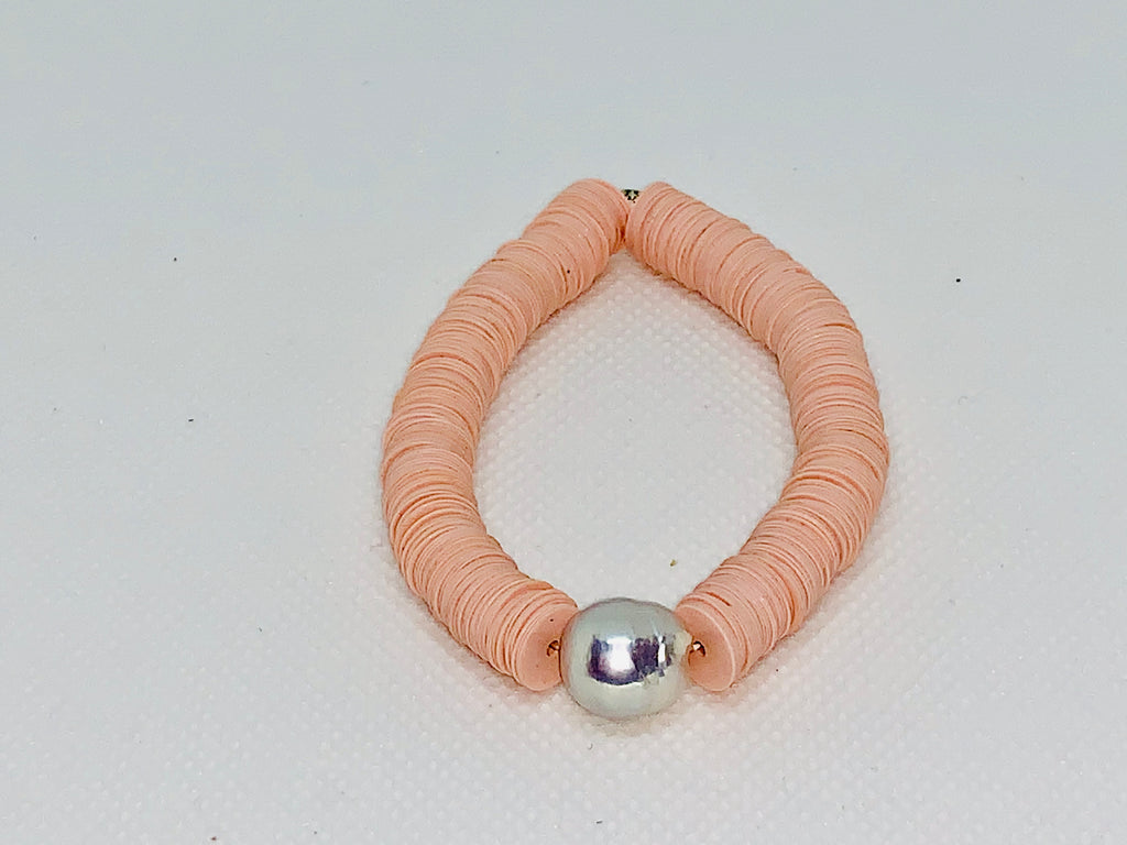 Rose Pale Pink Vinyl African Phono with Baroque Pearl